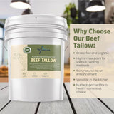 Stellar - Beef Tallow - 100% Grass-Fed & Finished - Good for Cooking, Baking and Frying - Food Grade - 3 LBS