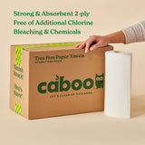 Caboo Tree Free Paper Towels, 8 Rolls, Earth Friendly Sustainable Kitchen Paper Towels with Strong 2 Ply