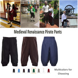 BLESSUME Retro Colonial Pants Renaissance Mens Knicker Pants Breeches Wine Red