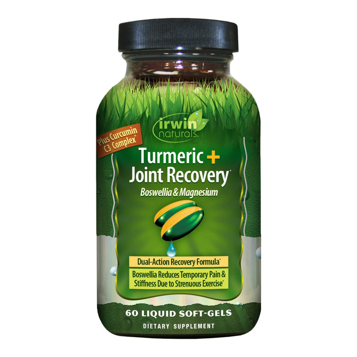 Irwin Naturals Turmeric + Joint Recovery Post-Workout Recovery with Boswellia & Magnesium - 60 Liquid Softgels