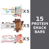 Power Crunch Protein Wafer Bars and Power Crunch KIDS Protein Bars, Variety Pack, (15 Count) High Protein Snacks with Delicious Taste