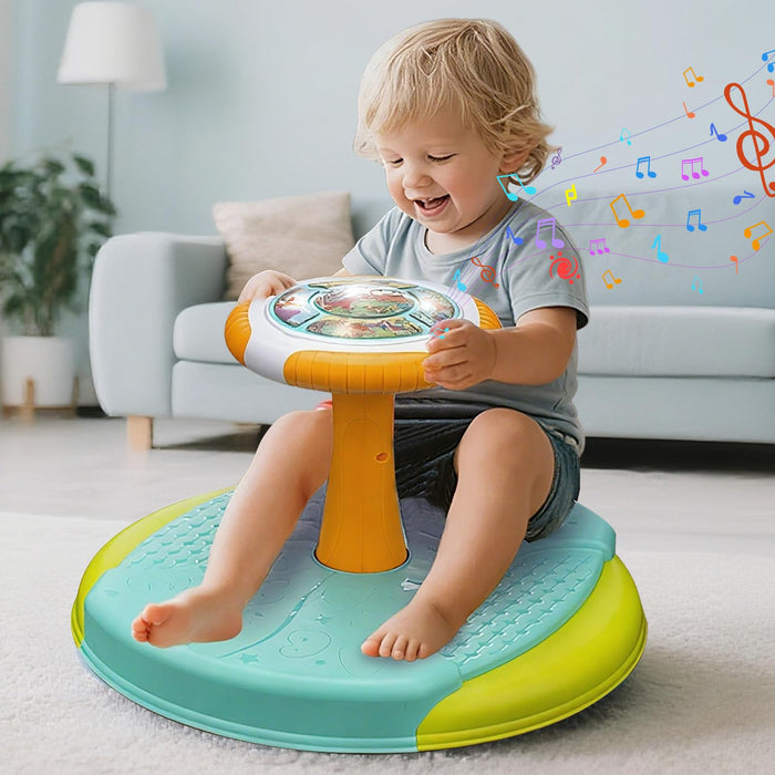 VROGTIK Dinosaur Sit and Spin Toys for Toddlers 2-3, 360° Toddler Spinning Seat with LED Lights and Music Christmas Birthday Gift for 2 3 Years Old Boys Sensory Toys Toddler Activities