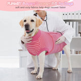 FUAMEY Recovery Suit for Dogs After Surgery,Soft Breathable Dog Bodysuit E-Collar & Cone Alternative Surgical Suit,Male Female Dog Neuter Spay Suits Anti Licking Wounds Onesie Rose Stripes S