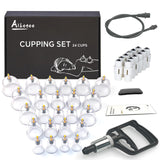 AIKOTOO Cupping Set Massage Therapy Cups Cupping Kit for Body Cellulite 24 Suction Cups