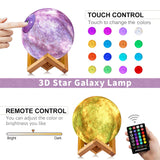 3D Printing Galaxy Lamp Moonlight USB LED Night Lunar Light Touch Color Changing