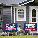 2 Pack Trump Vance 2024 Yard Sign,Donald Trump JD Vance Yard Sign Waterproof, 18" X 12" MAKE AMERICA GREAT AGAIN Outdoor Yard Lawn Signs Double Sided with H-Stake