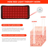 Red Light Therapy Infrared Light Therapy Pad for Body Pain NIR Deep Therapy for Back Knee Hands Feet Relief Portable 660nm 850nm Home Heating Light Therapy Wrap Belt Gift for Women Men