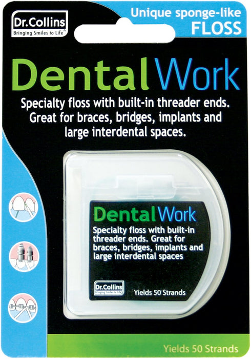 Dr Collins Dental Work Floss Implant Floss, Yields 50 strands