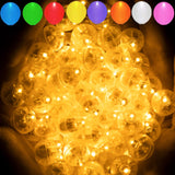 Aogist 100pcs Orange Balloon Lights, Long Standby Time Waterproof Mini Light,Battery Powered,Round LED Ball Lamp for Latex Balloon Paper Lantern Party Wedding Festival Christmas Halloween Decorative