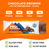 PROBAR - PROTEIN Bar, Chocolate Brownie, Non-GMO, Gluten-Free, Healthy, Plant-Based Whole Food Ingredients, Natural Energy (12 Count)