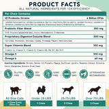 Probiotics for Dogs Digestive Health, Dog Probiotics and Digestive Enzymes, Prebiotics, Omega-3 & 6 and Vitamin for Dogs, 6 Billion CFUs for Gut Health and Immune Support, 120 Chews