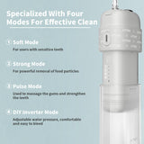 JIMOK Portable Water Flosser Mini Cordless Portable Oral Irrigator Water Teeth Cleaner Pick,Telescopic Water Tank,4 Modes & IPX8 Waterproof, Home & Travel Water Flossers for Teeth & Braces Care(Gray)