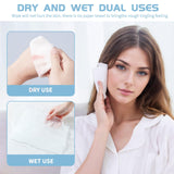 4 Pack Cotton Facial Dry Wipes 100 Count, Deeply Cleansing Disposable Face Towel Cotton Tissue, Multi-Purpose for Skin Care, Make-up Wipes, Face Wipes and Facial Cleansing(400 Count)