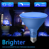 Gonhom 2 Pack PAR38 Blue Led Light Bulbs, Dimmable, 20W, E26 Base, Outdoor Indoor, Christmas Lighting, 1800 LM, Long Lifespan