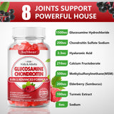 softbear Glucosamine Chondroitin Gummies Sugar Free, Extra Strength Glucosamine Chondroitin Supplement for Natural Joint Support, Raspberry Flavored 60 Count