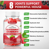 softbear Glucosamine Chondroitin Gummies Sugar Free, Extra Strength Glucosamine Chondroitin Supplement for Natural Joint Support, Raspberry Flavored 120 Count