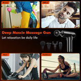 ROTAI Massage Gun, Electric Muscle Vibrator, Quiet Handheld Percussion Deep Tissue Pain Soreness Relief, 20 Adjustable Speeds Rechargeable LCD Massager (Black)