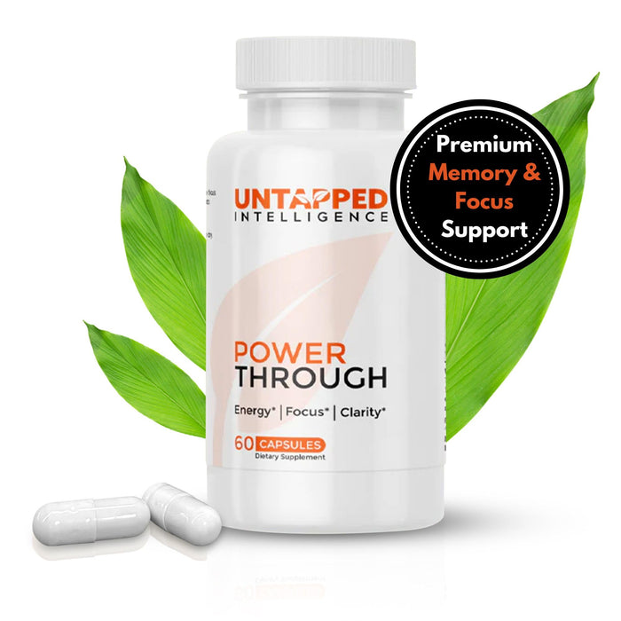 Power Through - Caffeine-Free Nootropics Brain Supplements for Memory and Focus, Nootropic Focus Supplement for Brain Health, Brain Nootropic Supplement for Clarity, Energy & Focus