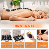 Primachen Hot Stones Massage Warmer Kit, 21 Pcs Hot Stones Massage Set, Hot Rocks Basalt Massage Stones for Home Spa Warming Therapy Relaxing
