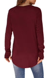 XIEERDUO Ladies Long Sleeve Tops Christmas Shirts for Women Plus Size Clothes Burgundy XXL