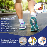 DR. POTTER+ Arch Support Sleeves for Plantar Fasciitis Relief, Adjustable Compression Bands with Removable Arch Support Pads for Fallen Arches, High Arch, Flat Feet, Feet Pain Relief - Blue