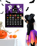 Halloween Advent Calendar Countdown to Halloween for 30 Days Ghost Black Cat Purple Paper Poster Removable Stickers Halloween Haunted House Decor for Home Classroom Office Wall Door Kids Gift Idea