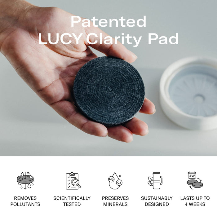 LUCY® 3 x Activated Carbon Fiber Filter pad for LUCY® Filter Carafe | Clarity Pad Filter Cartridge - Filtration Performance 4-Weeks + Fast Filtration Process | Patented, TÜV-Certified Design