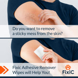 Fixic Adhesive Remover Wipes - 50 PCS - Premium Adhesive Removal Wipes - Large Adhesive Tape Remover Pads with Aloe - The Best Adhesive Remover for Skin from Bandages, Tapes, and Ostomy Adhesives!