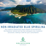 Holistic Bin Blue Spirulina Powder Organic Blue Green Algae Powder for Supplements, Smoothies, & Baked Goods | Rich Source of Vegan Protein, Vitamins, & Phytonutrients (50 Grams)