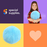 Special Supplies Vibrating Ball Pillow Sensory Pressure Activated for Kids and Adults, Plush Minky Soft Cover with Textured Therapy Stimulation Bumps, Blue