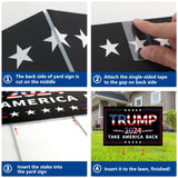 Probsin Trump 2024 Yard Sign with Metal H Stakes Double Sided 16" x 24" Trump Take America Back Signs Voting Supports Elections Outdoor Decorations for Indoor Outdoor Lawn,Garden,Window,Party Supplies