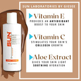 Sun Laboratories By Giesee Dark Sunsation Sunless Tanning Lotion 4 oz - Fragrance-Free, Non-Toxic, Organic Tanning Lotion, Dark Self Tanner, Natural Self Tanning Lotion for Face and Body