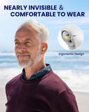 Sollman Hearing Aids for Seniors - Hearing Aid Rechargeable for Hearing Loss with Intelligent Noise Reduction,Invisible Audien Hearing Amplifier with Volume Control and Portable Charging Case