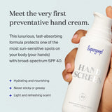 Supergoop! Handscreen SPF 40, 6.76 fl oz - Preventative, SPF Hand Cream For Dry Cracked Hands - Fast-Absorbing, Clean ingredients, Non-Greasy Formula - With Sea Buckthorn, Antioxidants & Natural Oils