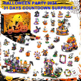 Halloween Advent Calendar 2024, 31 Days Countdown 1328 Pieces Mini Building Blocks Set, 35 Models Halloween Ghost Pumpkin Haunted House Party Favors Toy Decorations for 6+ Kids Boys Girls Adults