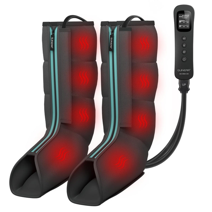 QUINEAR Leg Massager - Upgraded Heat and Compression Therapy for Improved Circulation and Pain Relief, Compression Boot for Athletes - Gift for Mom and Dad
