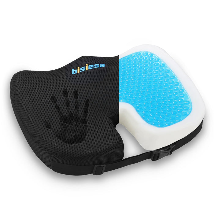Bisiesa Orthopedic Gel Foam Seat Cushion for Sciatica & Butt Pain Relief - Donut Design Pillow for Office Chair, Car, Long Driving Sitting Support After Use