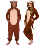 Funziez! Slim Fit Adult Onesie - Animal Halloween Costume - Plush Fruit One Piece Cosplay Suit for Women and Men