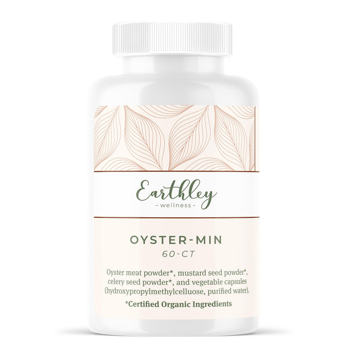 Earthley Wellness Oyster-Min, Oyster Meat Powder Extract with Minerals for Absorbtion, Provides Natural Energy & A Rich Source of Iodine, Zinc, B12, Copper, and Iron (60 Servings, Capsules)