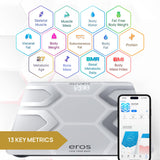 INEVIFIT EROS Bluetooth Body Fat Scale Smart BMI Highly Accurate Digital Bathroom Body Composition Analyzer with Wireless Smartphone APP 400 lbs 11.8 x 11.8 inch (White)