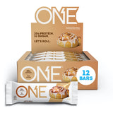 ONE Protein Bars, Cinnamon Roll, Gluten Free Protein Bars with 20g Protein and Only 1g Sugar, Guilt-Free Snacking for High Protein Diets, 2.12 oz (12 Count)