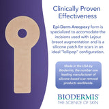 Biodermis Epi-Derm Areopexy Silicone Scar Sheets for Breast Augmentation, Professional Scar Patches in Lollipop Configuration, Ideal for Lejour Technique, Cut-to-Size, Pair - 1 Pair, Natural