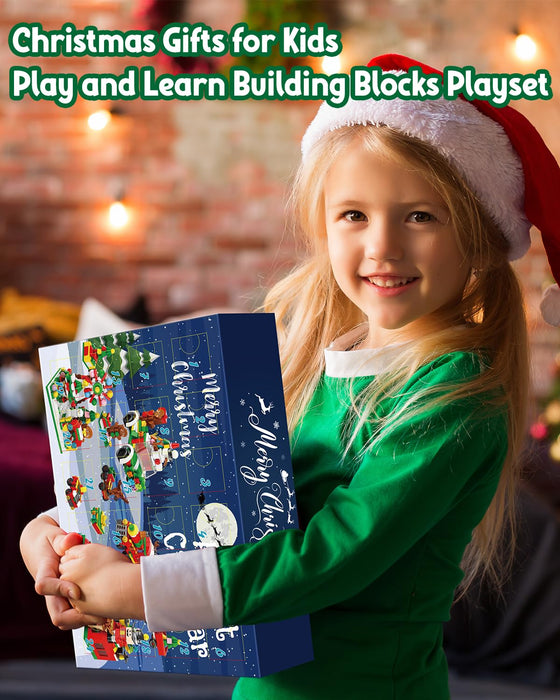 Advent Calendar 2023 Kids, 24 Days Building Blocks Playset Countdown Calendars, Christmas Stocking Stuffers for 6 7 8 9 10 11 12 Year Old Boys Girls Teen, Xmas Gifts STEM Toy Building Set Party Favors