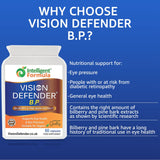 Vision Defender BP Eye Supplement: Bilberry and Pine Bark Extracts for Eye Pressure and Eye Health Support (60 Vegan Capsules)