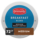 Community Coffee Breakfast Blend 72 Count Coffee Pods, Medium Roast, Compatible with Keurig 2.0 K-Cup Brewers, 72 Count (Pack of 1)