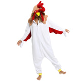 NAITOKE Adult Animal Onesie Halloween Costume Cosplay One-Piece Pajamas Women Man Teens White Red