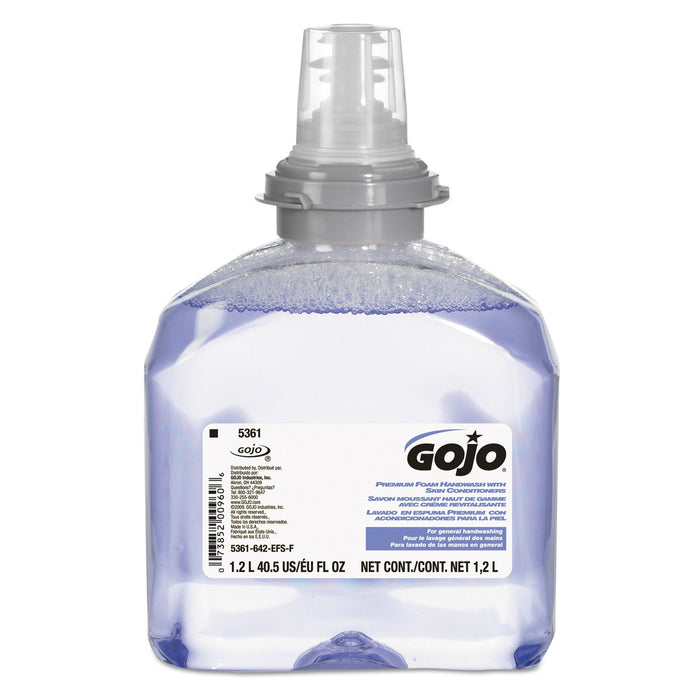 Gojo 5361-02, TFX Foam Soap 1200mL Refill, 2 Refills/Case