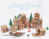 Elephant-package 24 Pcs DIY Kraft Paper Christmas Advent Calendar Boxes, 24 Days Advent Countdown Gift Boxes, Christmas Cardboard Number Boxes for Kids Adults School Office Xmas Holiday Decoration