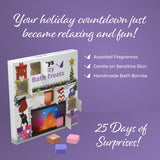 Enfusia Bath Bombs Christmas Advent Calendar 2024 Kids, Toddlers & Women - 25 Days of Fizzy Bath Treats - Handmade in USA - Natural Bath Fizzy Gift Set for Kids - Enjoy a spa Life Baths Every Day