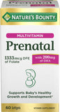 Nature's Bounty Prenatal Multivitamin, Supports Baby's Healthy Growth and Development, with 200mg DHA, 60 Softgels